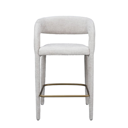 Modrest Faerron Modern Light Grey Fabric Counter Chair - Stylish and Comfortable Seating for Contemporary Kitchen or Bar Areas
