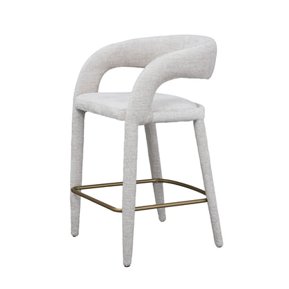 Modrest Faerron Modern Light Grey Fabric Counter Chair - Stylish and Comfortable Seating for Contemporary Kitchen or Bar Areas