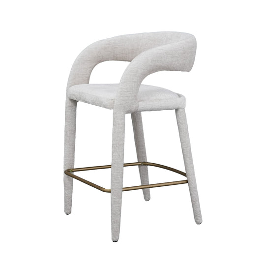 Modrest Faerron Modern Light Grey Fabric Counter Chair - Stylish and Comfortable Seating for Contemporary Kitchen or Bar Areas