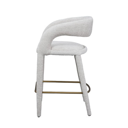 Modrest Faerron Modern Light Grey Fabric Counter Chair - Stylish and Comfortable Seating for Contemporary Kitchen or Bar Areas