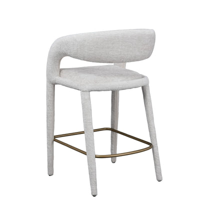 Modrest Faerron Modern Light Grey Fabric Counter Chair - Stylish and Comfortable Seating for Contemporary Kitchen or Bar Areas
