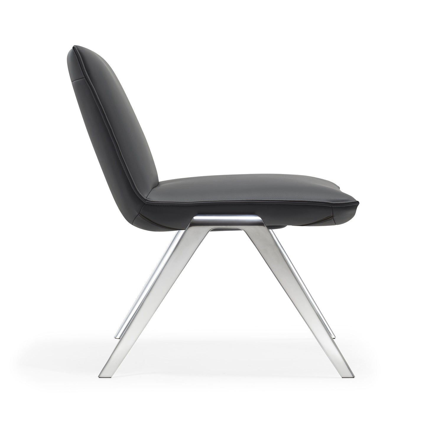 Modrest Cedric Modern Black Vegan Leather Accent Chair for Sleek and Contemporary Home Interiors