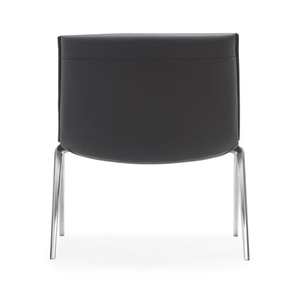 Modrest Cedric Modern Black Vegan Leather Accent Chair for Sleek and Contemporary Home Interiors