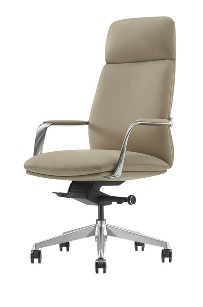 Modrest Ozark Modern Tan Vegan Leather Office Chair - Stylish and Comfortable Seating for a Contemporary Office Space