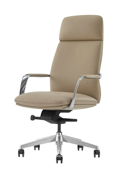 Modrest Ozark Modern Tan Vegan Leather Office Chair - Stylish and Comfortable Seating for a Contemporary Office Space