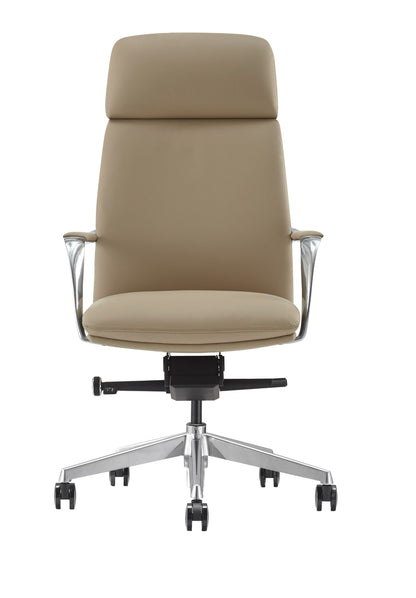 Modrest Ozark Modern Tan Vegan Leather Office Chair - Stylish and Comfortable Seating for a Contemporary Office Space