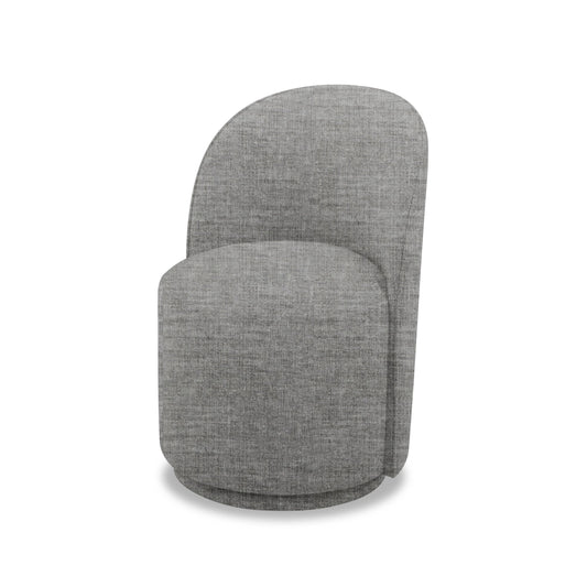 Modrest Correa Modern Dove Grey Fabric Swivel Dining Chair with Stylish Design for Contemporary Spaces