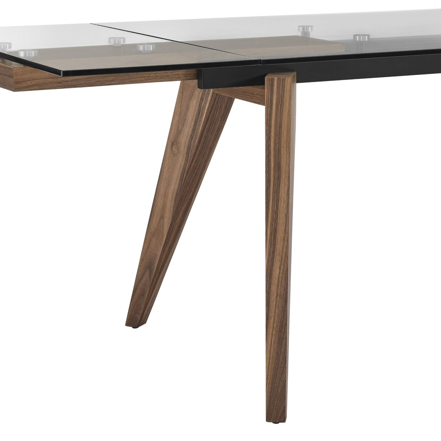 Modrest Marcus - Modern Glass + Walnut Extendable Dining Table