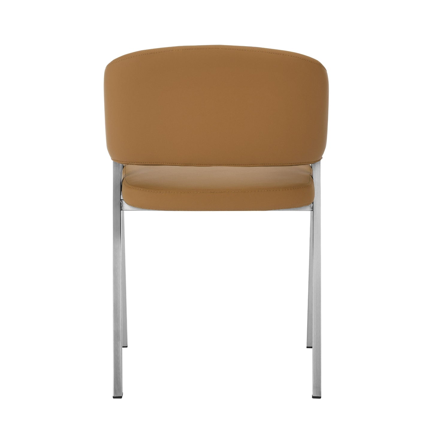 Modrest Marcus Modern Camel Vegan Leather Dining Chair (Set of 2) - Stylish and Durable Seating for a Contemporary Dining Room