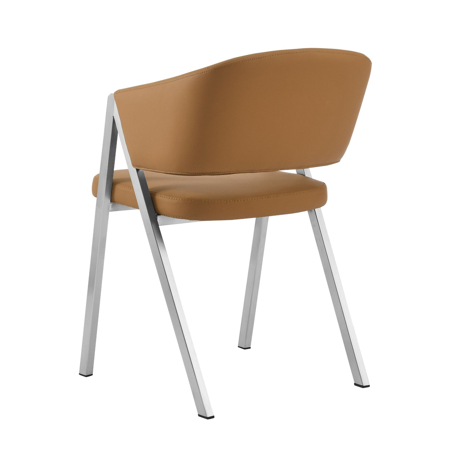 Modrest Marcus Modern Camel Vegan Leather Dining Chair (Set of 2) - Stylish and Durable Seating for a Contemporary Dining Room