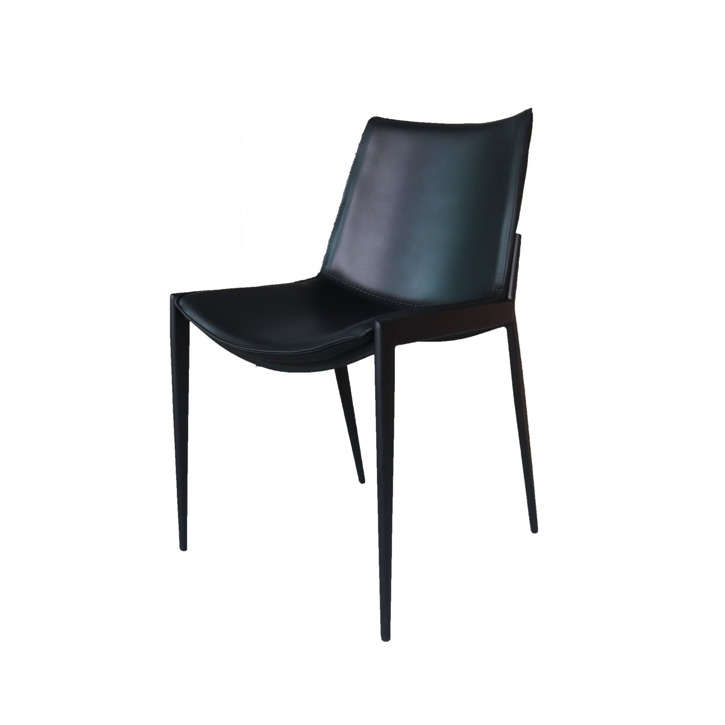 Modrest Murray - Modern Black Vegan Leather Dining Chair (Set of 2)