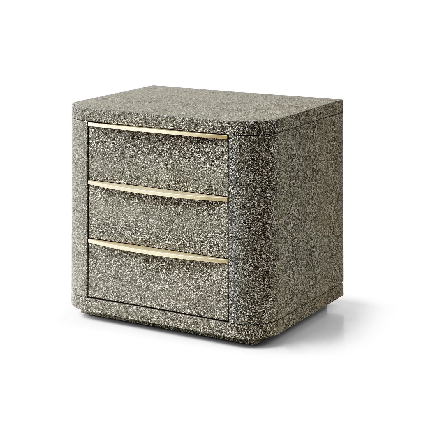 Modrest Lois - Modern Beige Shagreen + Brass Nightstand