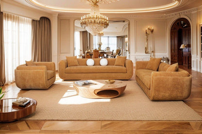 Divani Casa Tiene - Modern Orange Fabric Sofa Set – Bold and Stylish Living Room Furniture for Contemporary Spaces