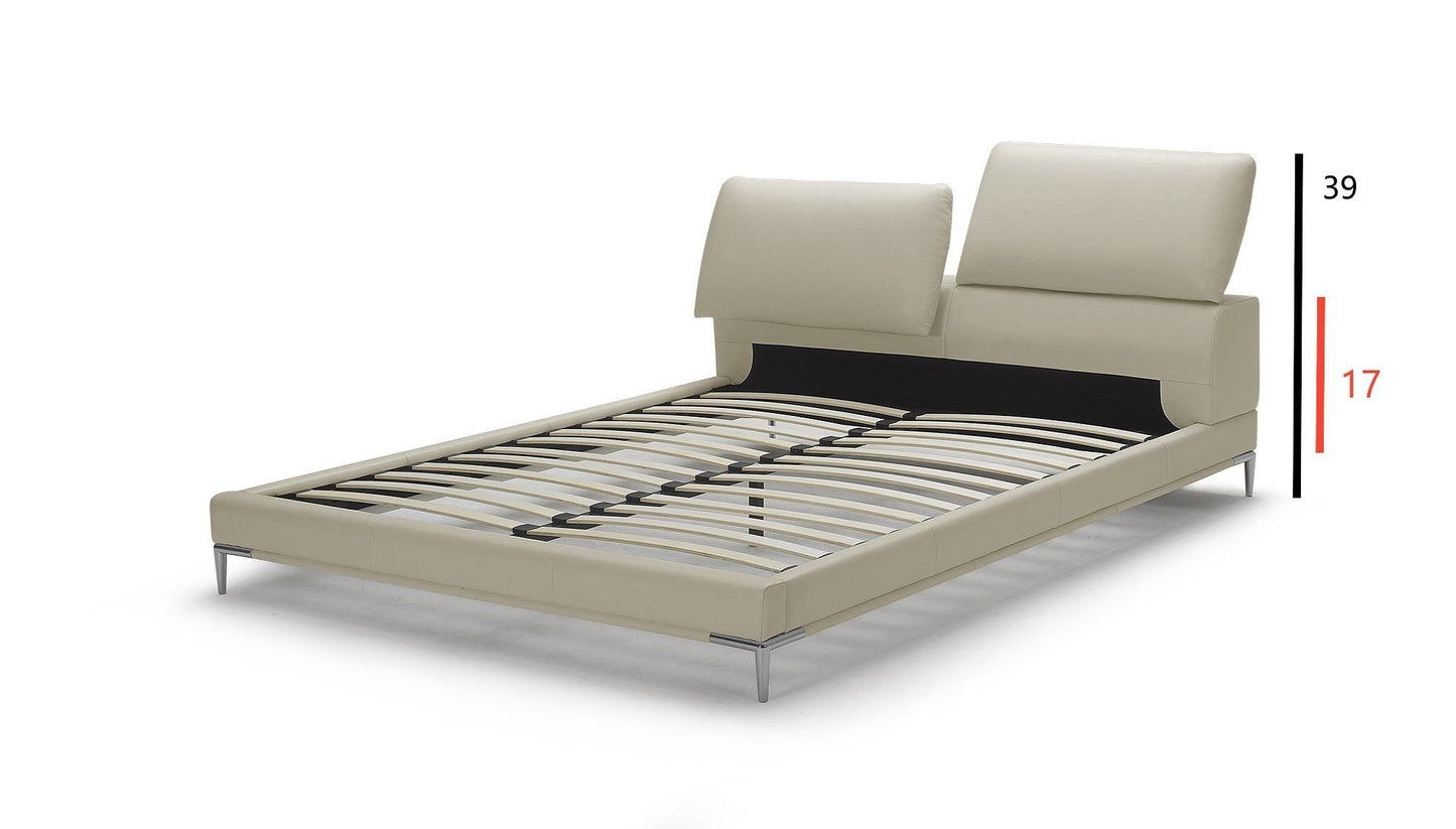 Modrest Pearson - Modern Light Grey Leather Bed