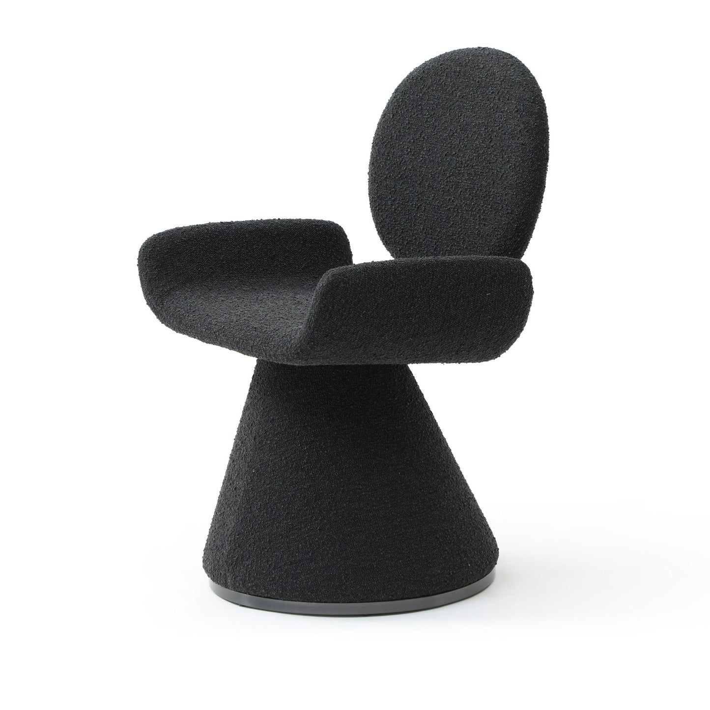 Modrest Neptune - Contemporary Black Fabric + Brushed Black Gun Dining Chair