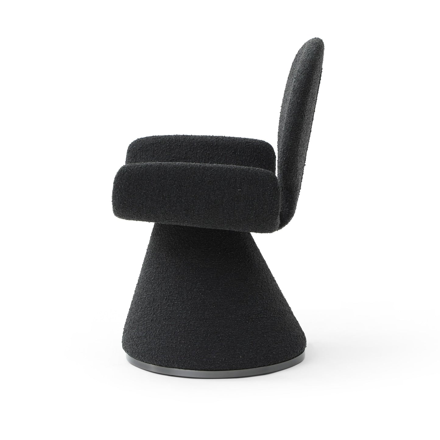 Modrest Neptune - Contemporary Black Fabric + Brushed Black Gun Dining Chair