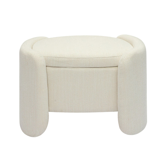 Modrest Erin Modern Cream Fabric Storage Ottoman A Versatile Blend of Functional Storage and Contemporary Elegance for Sophisticated Living Spaces