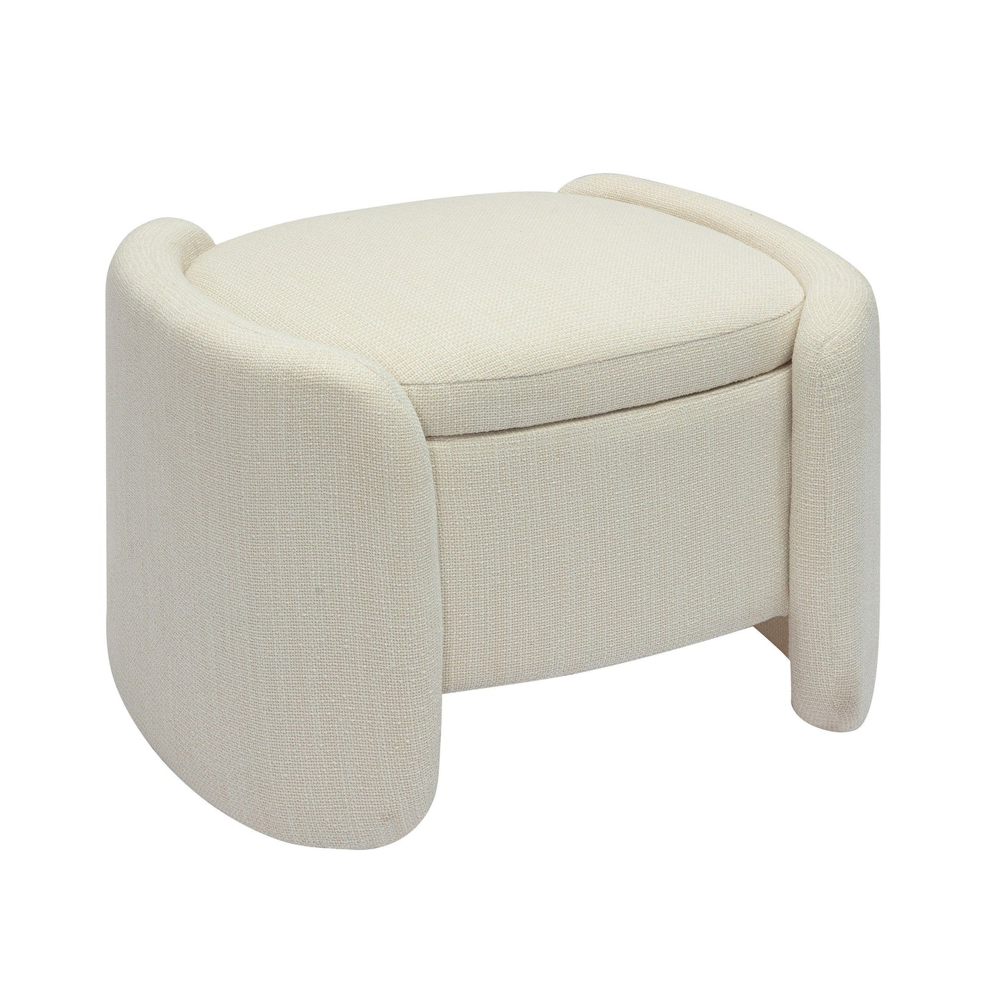 Modrest Erin - Modern Cream Fabric Storage Ottoman