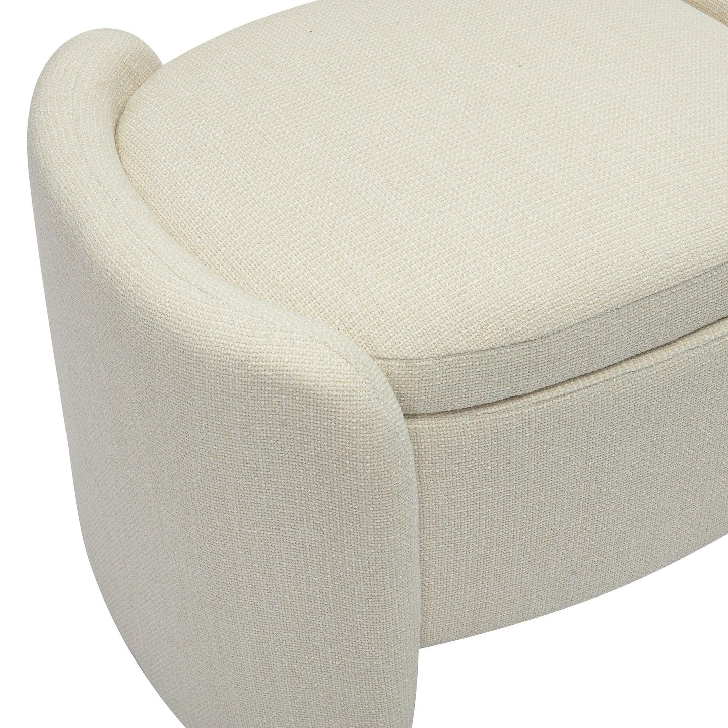 Modrest Erin - Modern Cream Fabric Storage Ottoman