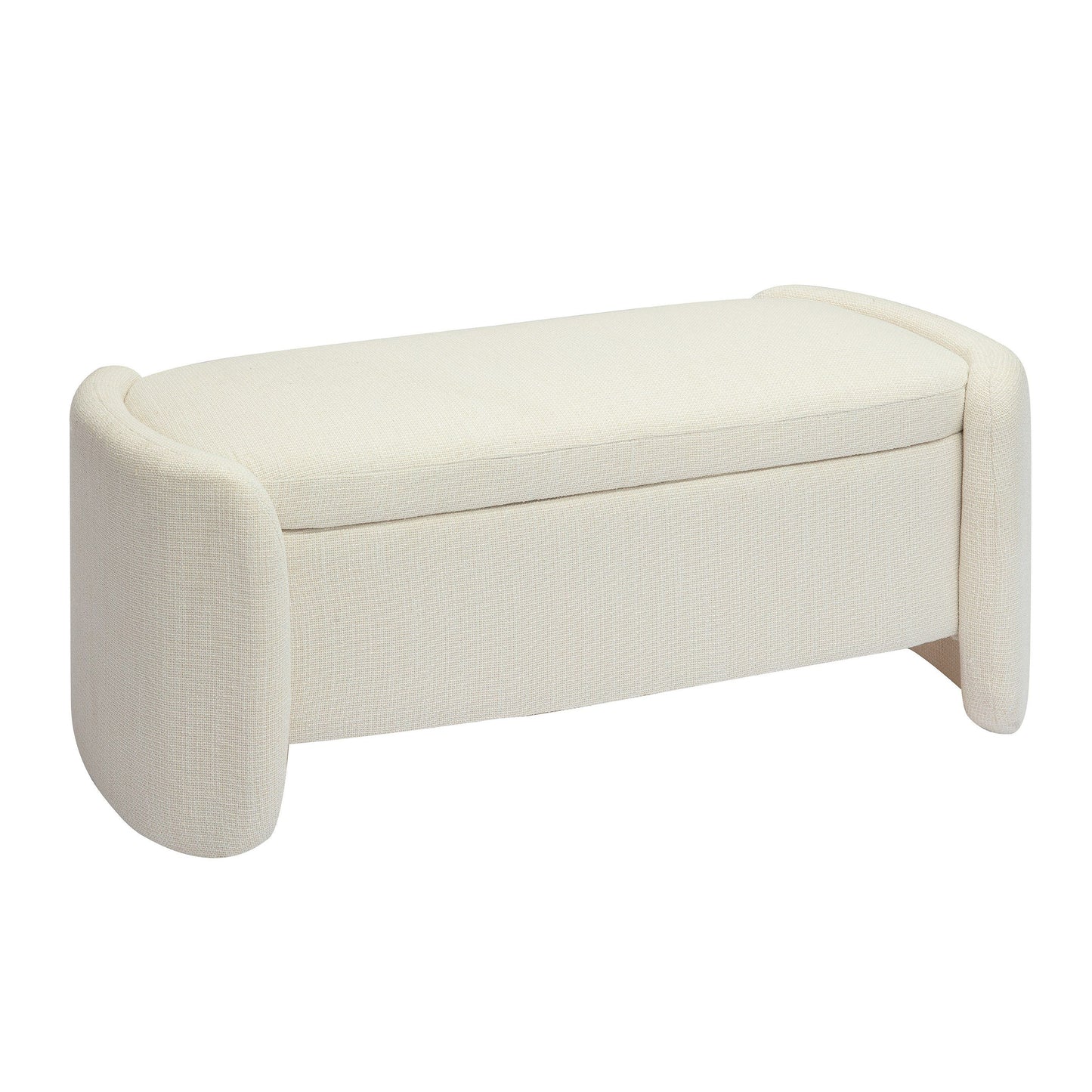 Modrest Erin - Modern Cream Fabric Storage Ottoman Bench