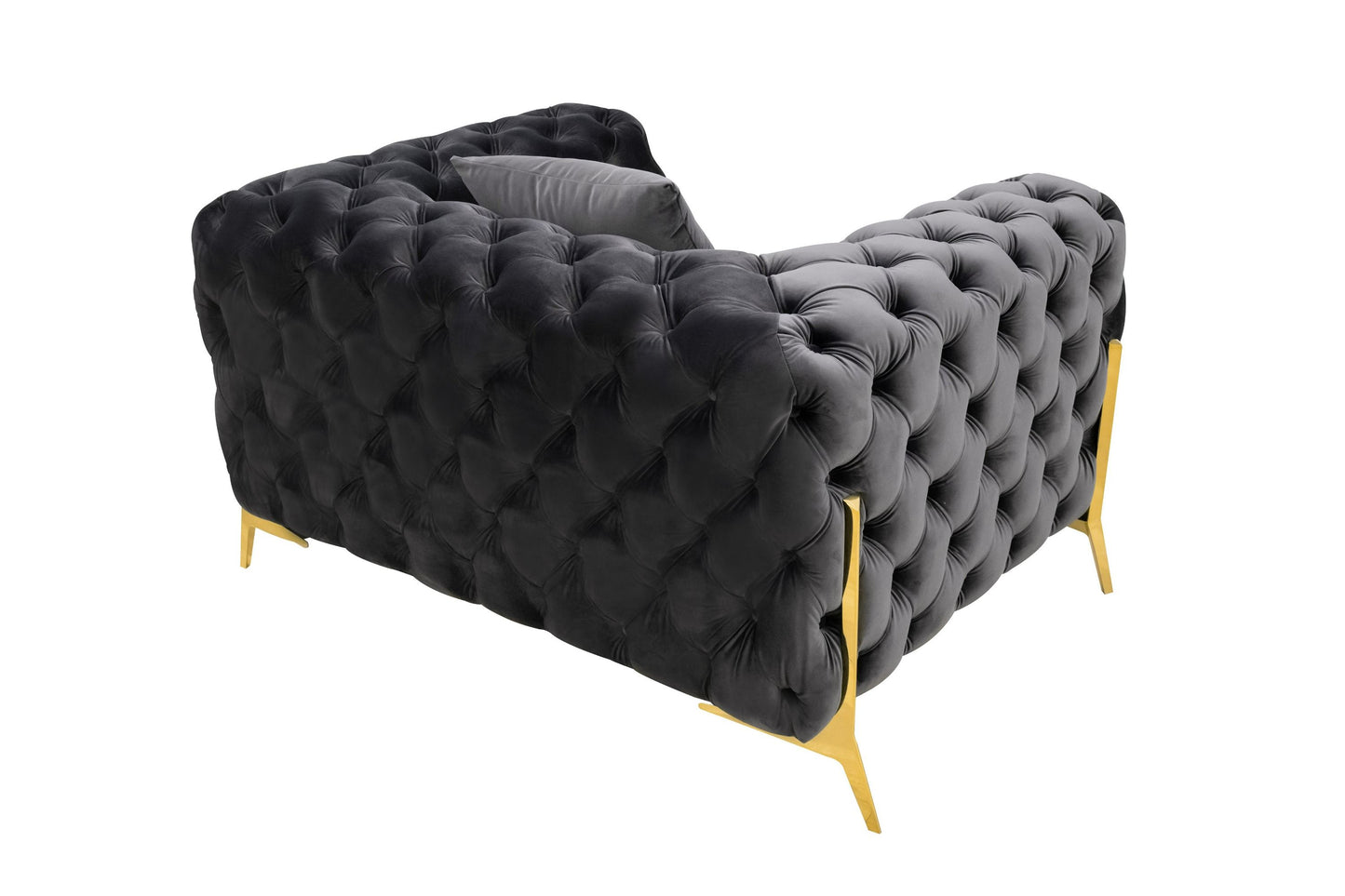 Divani Casa Clarice - Transitional Black Velvet Sofa Set