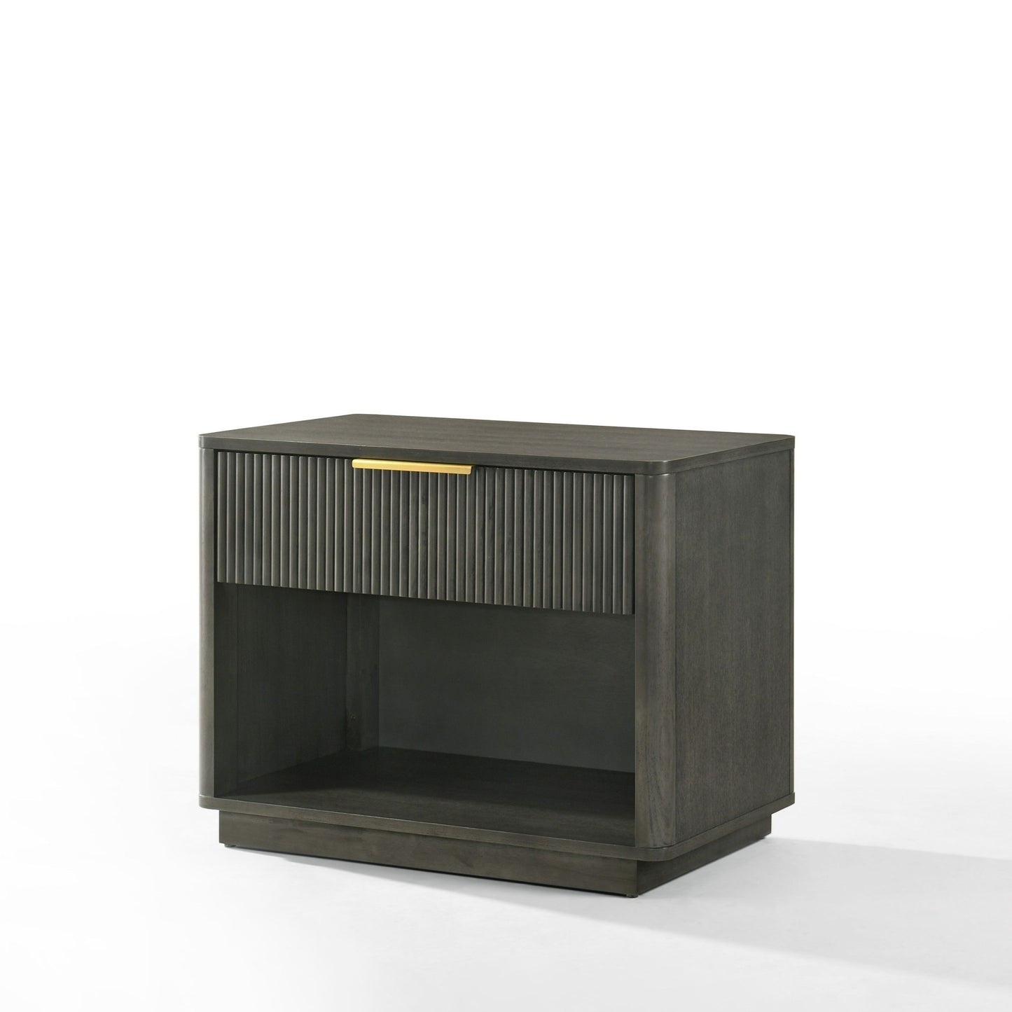 Nova Domus Santa Barbara + Santa Monica Modern Grey Fabric + Grey Wash Bedroom Set - Sleek and Stylish Bedroom Furniture for a Contemporary Look