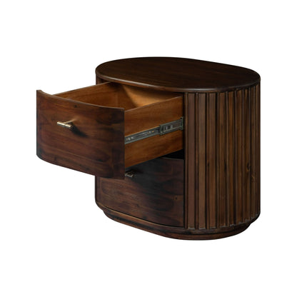 Modrest Fields - Modern Walnut Acacia Nightstand