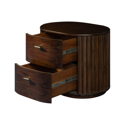 Modrest Fields - Modern Walnut Acacia Nightstand