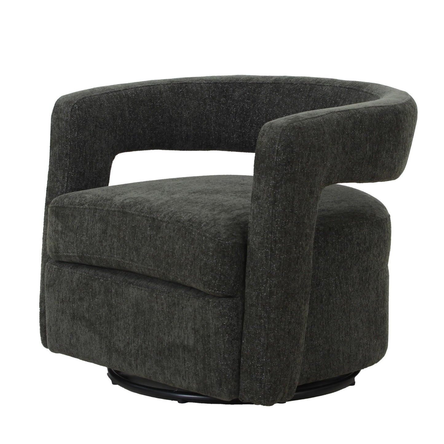 Modrest Ryan Modern Grey Fabric Swivel Accent Chair - Stylish and Comfortable Swivel Chair for Contemporary Spaces