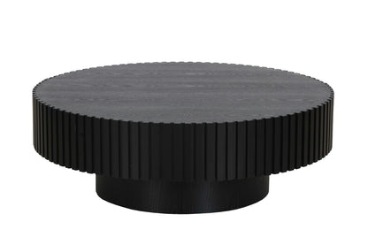 Modrest Pierre Modern Black Ash Round Coffee Table Set – Sleek Contemporary Living Room Furniture
