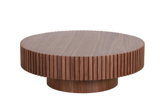 Modrest Pierre - Modern Walnut Large Round Coffee Table