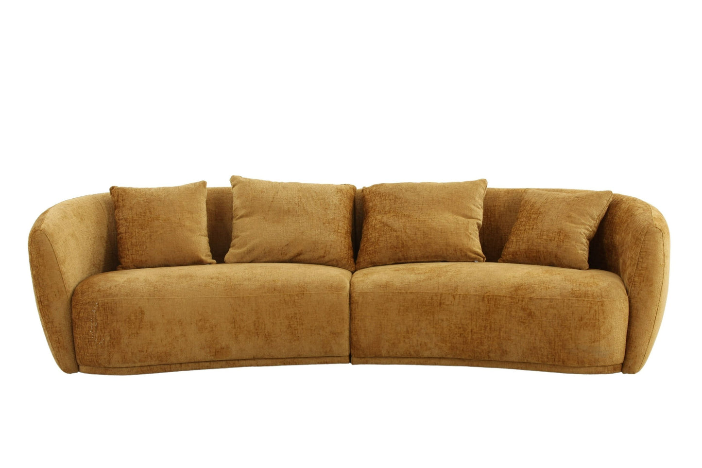 Divani Casa Oakland Modern Mustard Fabric 4-Seat Sofa - Stylish and Comfortable Seating for Your Living Room