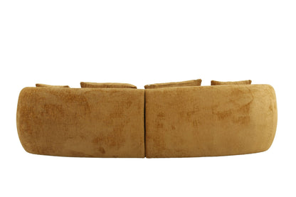 Divani Casa Oakland Modern Mustard Fabric 4-Seat Sofa - Stylish and Comfortable Seating for Your Living Room