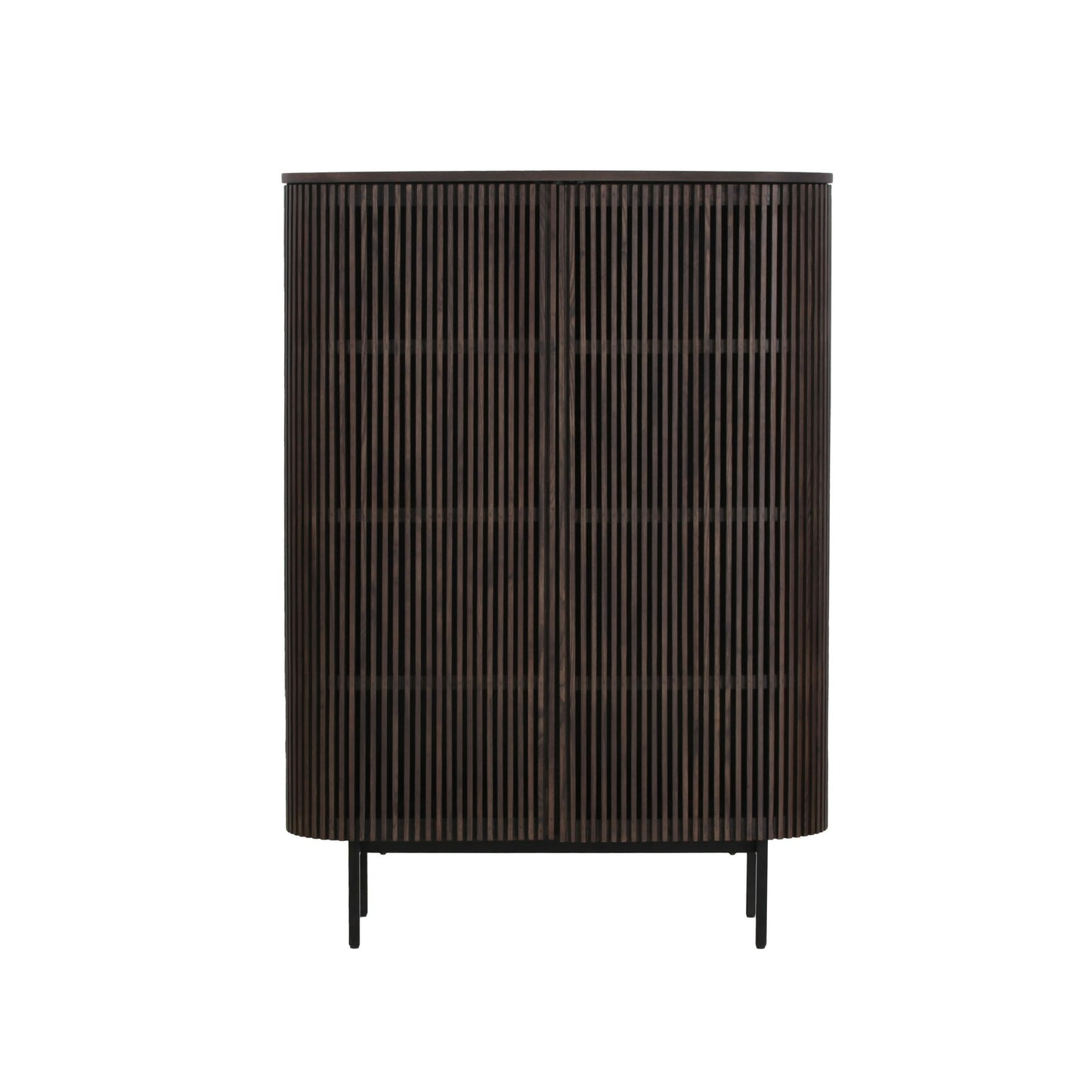 Modrest Clifton Modern Smoked Ash Tall Buffet Elegant Contemporary Storage Solution for Stylish Living Spaces