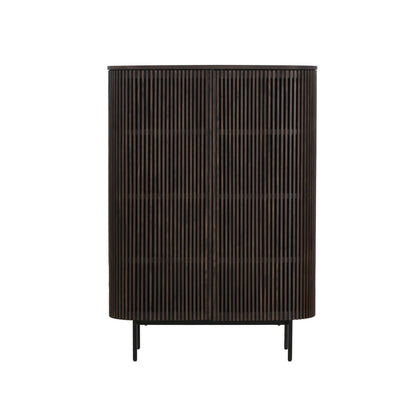 Modrest Clifton Modern Smoked Ash Tall Buffet Elegant Contemporary Storage Solution for Stylish Living Spaces