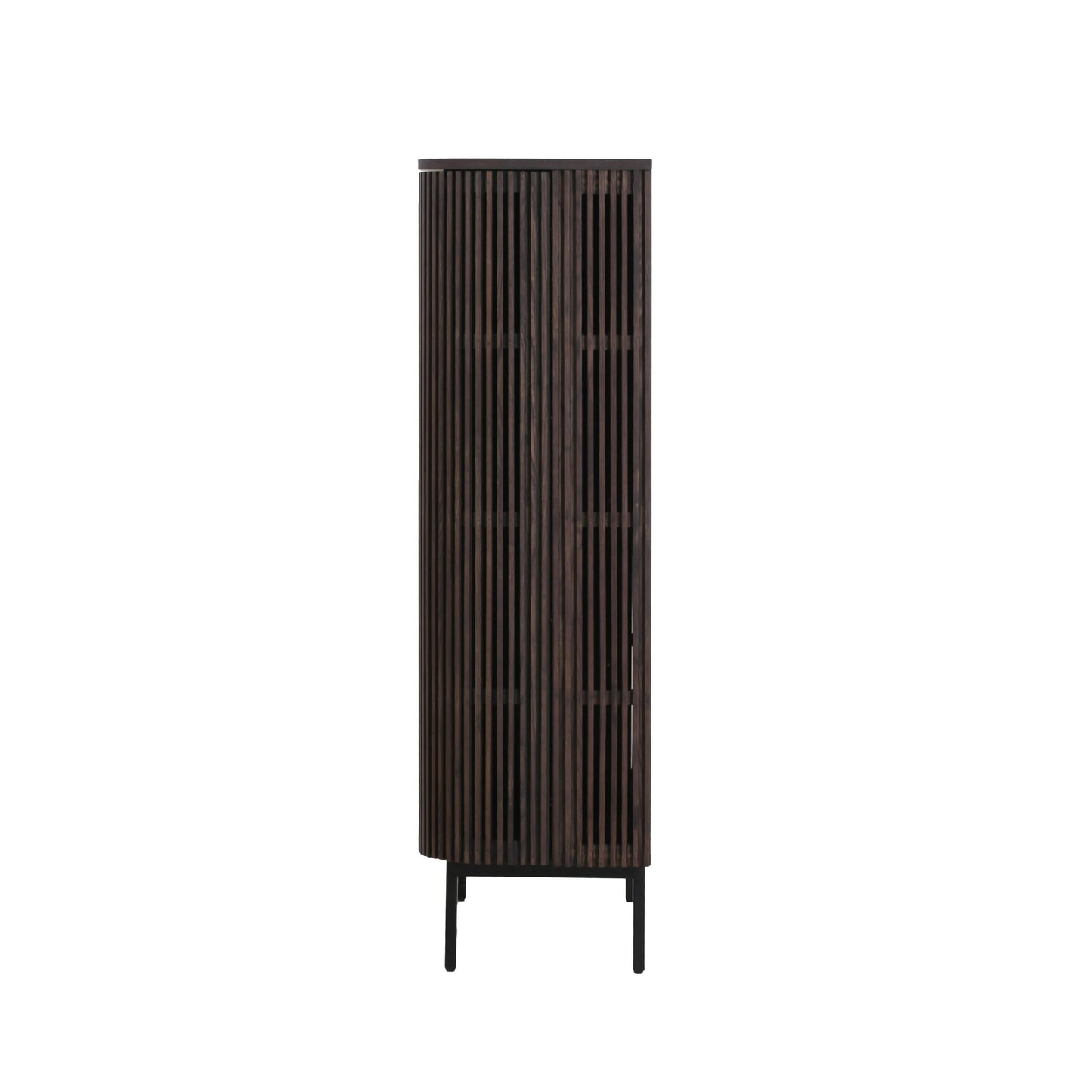 Modrest Clifton Modern Smoked Ash Tall Buffet Elegant Contemporary Storage Solution for Stylish Living Spaces