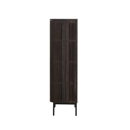 Modrest Clifton Modern Smoked Ash Tall Buffet Elegant Contemporary Storage Solution for Stylish Living Spaces