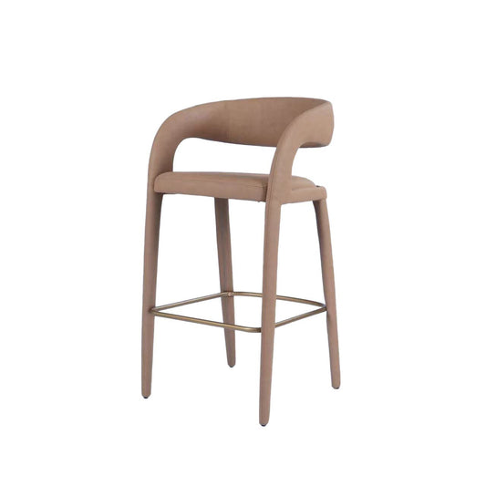 Modrest Faerron Modern Tan Leatherette Bar Chair A Sleek Fusion of Minimalist Elegance and Contemporary Craftsmanship for Sophisticated Living Spaces