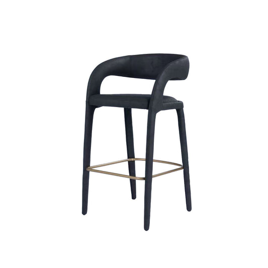 Modrest Faerron Modern Black Leatherette Bar Chair A Sleek Fusion of Minimalist Elegance and Contemporary Craftsmanship for Sophisticated Living Spaces