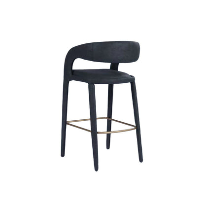 Modrest Faerron - Modern Black Leatherette Bar Chair