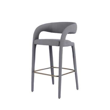 Modrest Faerron - Modern Grey Leatherette Bar Chair