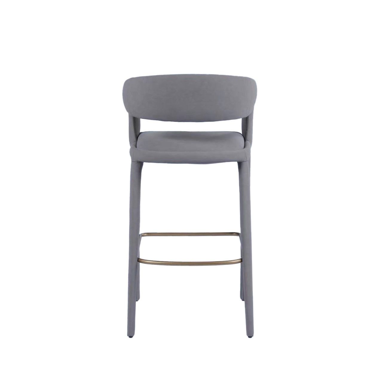 Modrest Faerron - Modern Grey Leatherette Bar Chair