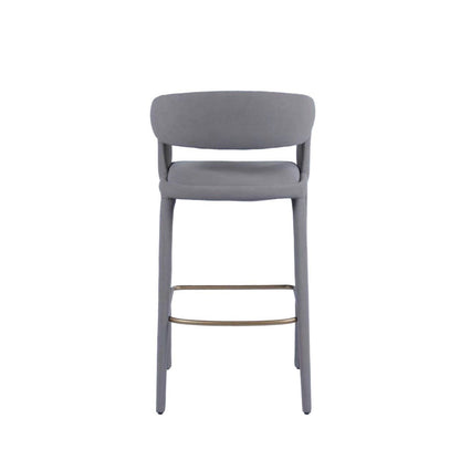 Modrest Faerron - Modern Grey Leatherette Bar Chair