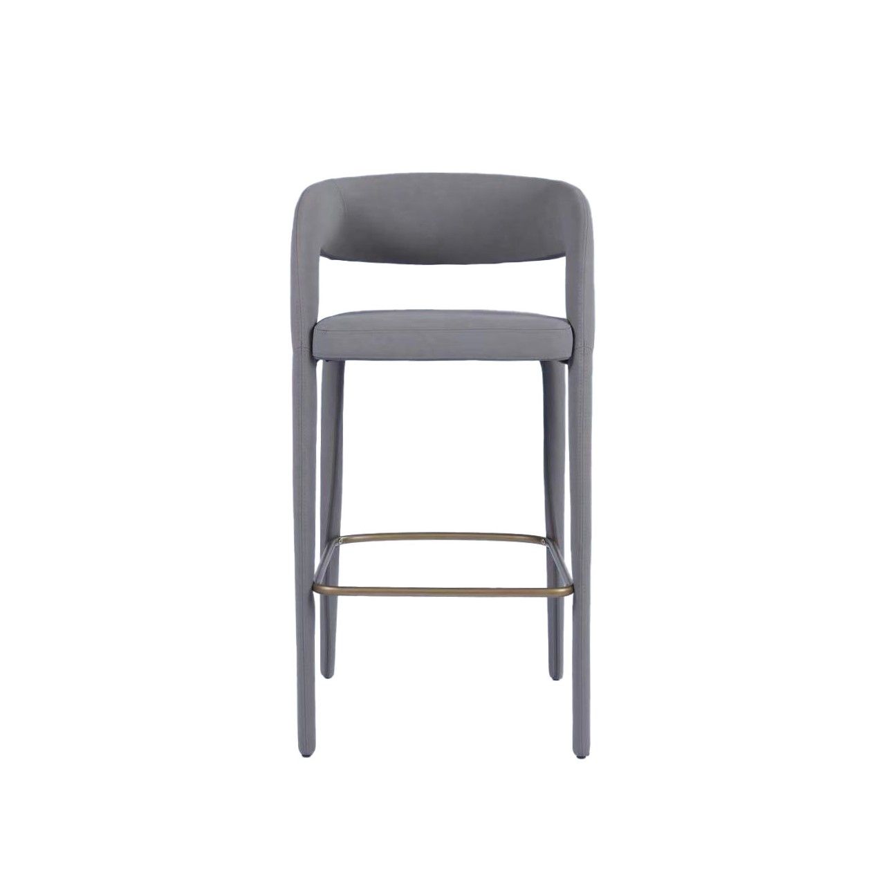 Modrest Faerron - Modern Grey Leatherette Bar Chair