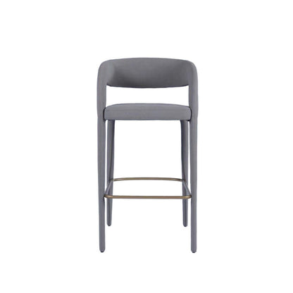 Modrest Faerron - Modern Grey Leatherette Bar Chair