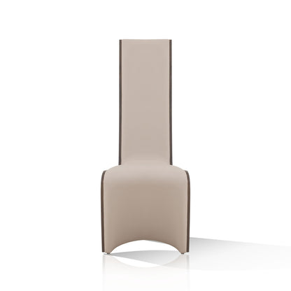 Modrest Pacer Modern Beige Grey Ash Dining Chair (Set of 2) A Sophisticated Blend of Neutral Tones and Contemporary Design for Elegant Dining Spaces