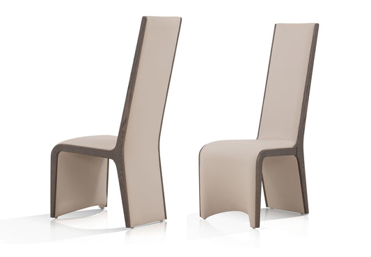 Modrest Pacer - Modern Beige & Grey Ash Dining Chair (Set of 2)