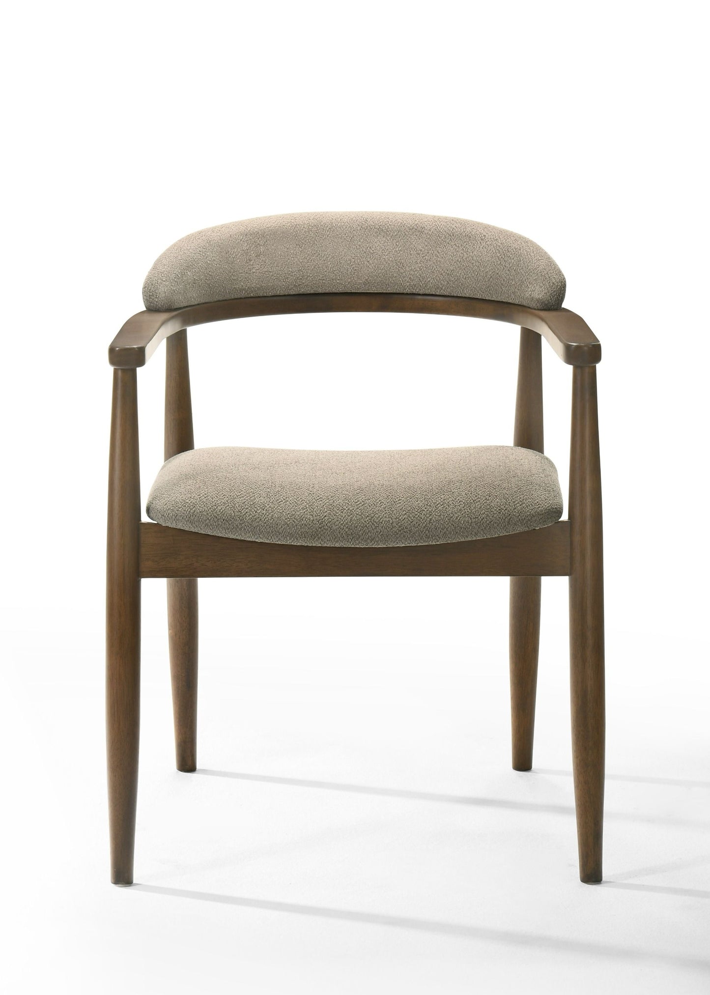 Modrest Cohen Mid-Century Modern Tan Fabric Walnut Dining Chair A Timeless Blend of Elegant Design and Contemporary Comfort for Sophisticated Dining Spaces