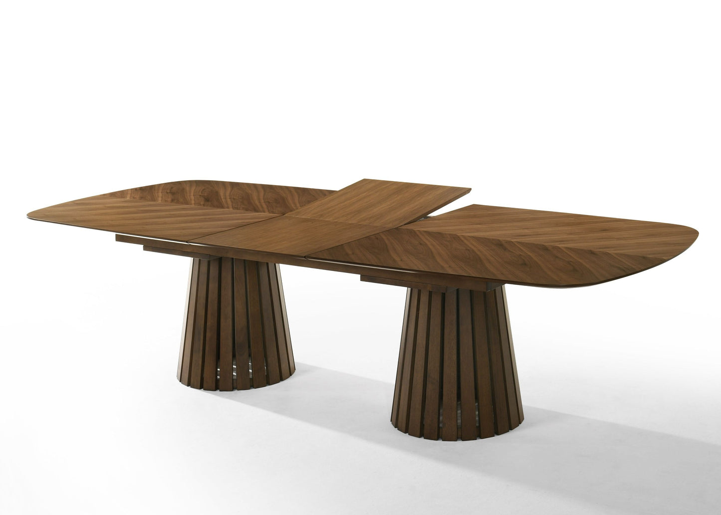 Modrest Truman Mid-Century Modern Walnut Extendable Dining Set A Sophisticated Fusion of Timeless Design and Functional Elegance for Sophisticated Dining Spaces