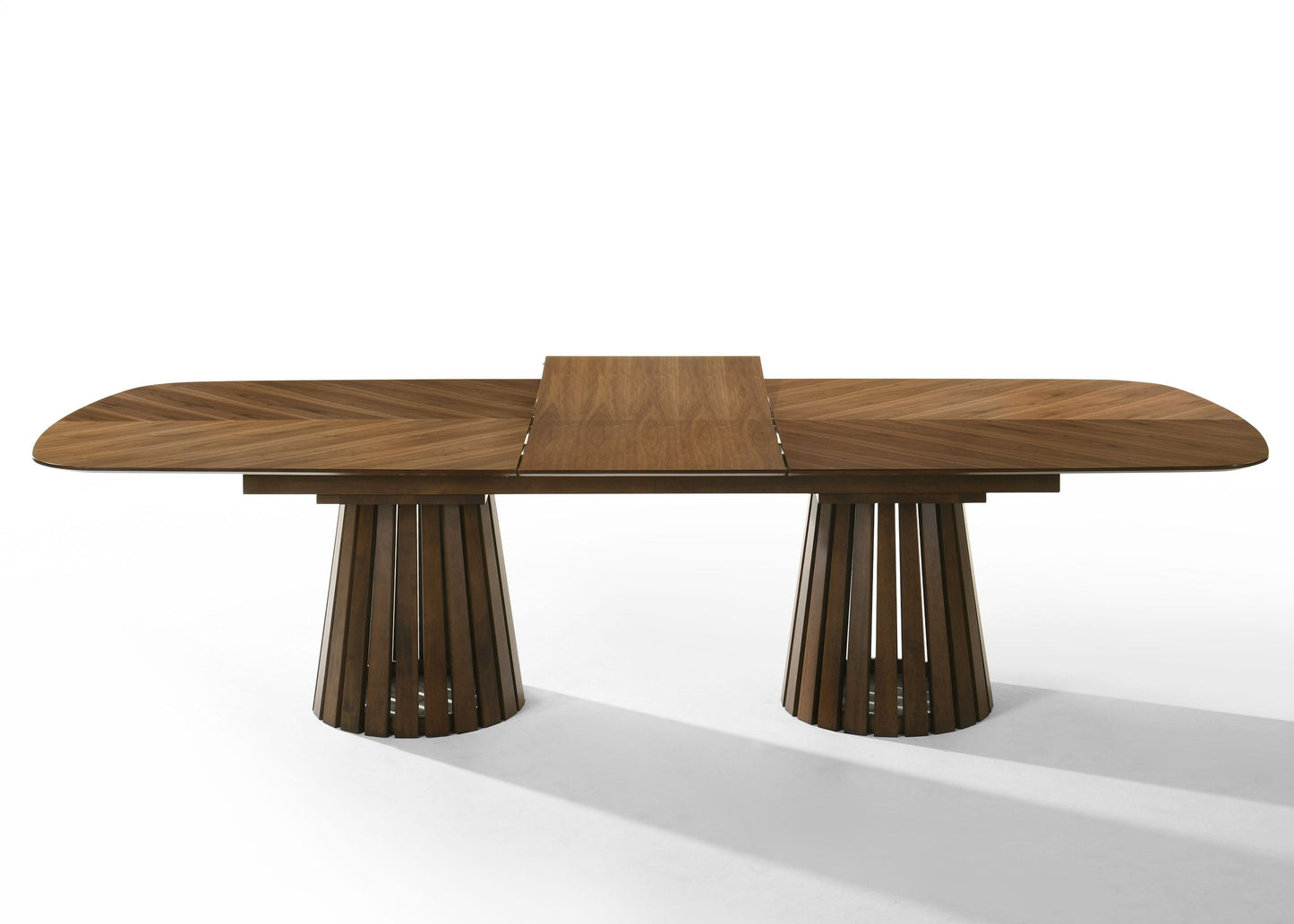 Modrest Truman Mid-Century Modern Walnut Extendable Dining Set A Sophisticated Fusion of Timeless Design and Functional Elegance for Sophisticated Dining Spaces